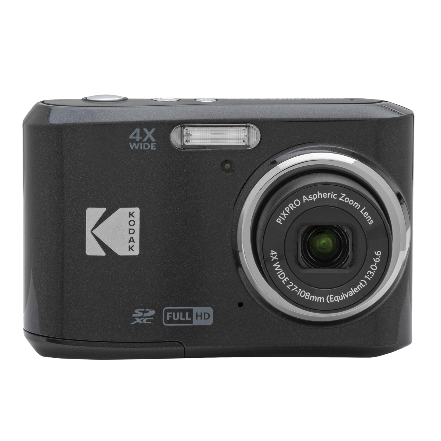 Kodak Pixpro FZ45-16.44 Megapixel Digital Compact Camera, 4X Optical Zoom, 2.7 Inch LCD, 720p HD Video, AA Battery - Black - FZ45BK