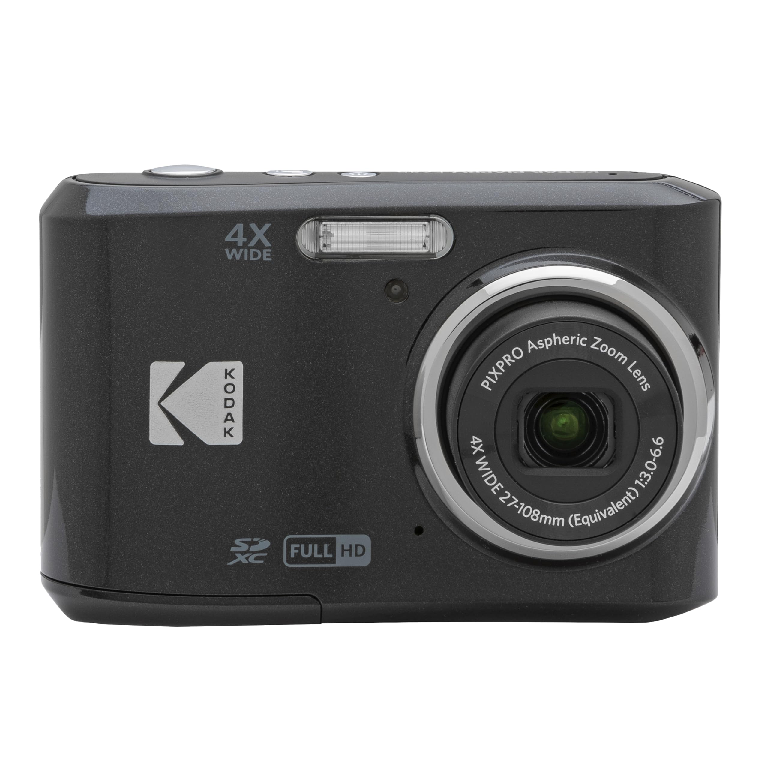 Kodak Pixpro FZ45-16.44 Megapixel Digital Compact Camera, 4X Optical Zoom, 2.7 Inch LCD, 720p HD Video, AA Battery - Black - FZ45BK