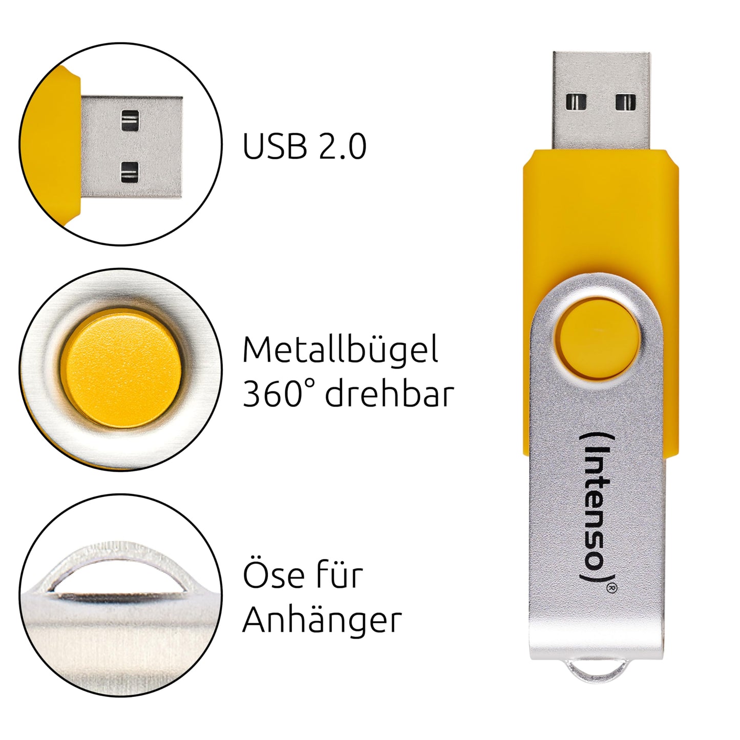 Intenso Basic Line 5X 16 GB USB sticks USB 2.0 with practical labels, yellow, green, black, blue + orange, with silver metal bracket, pack of 5: Amazon.de: Electronics & Photo - 3503575
