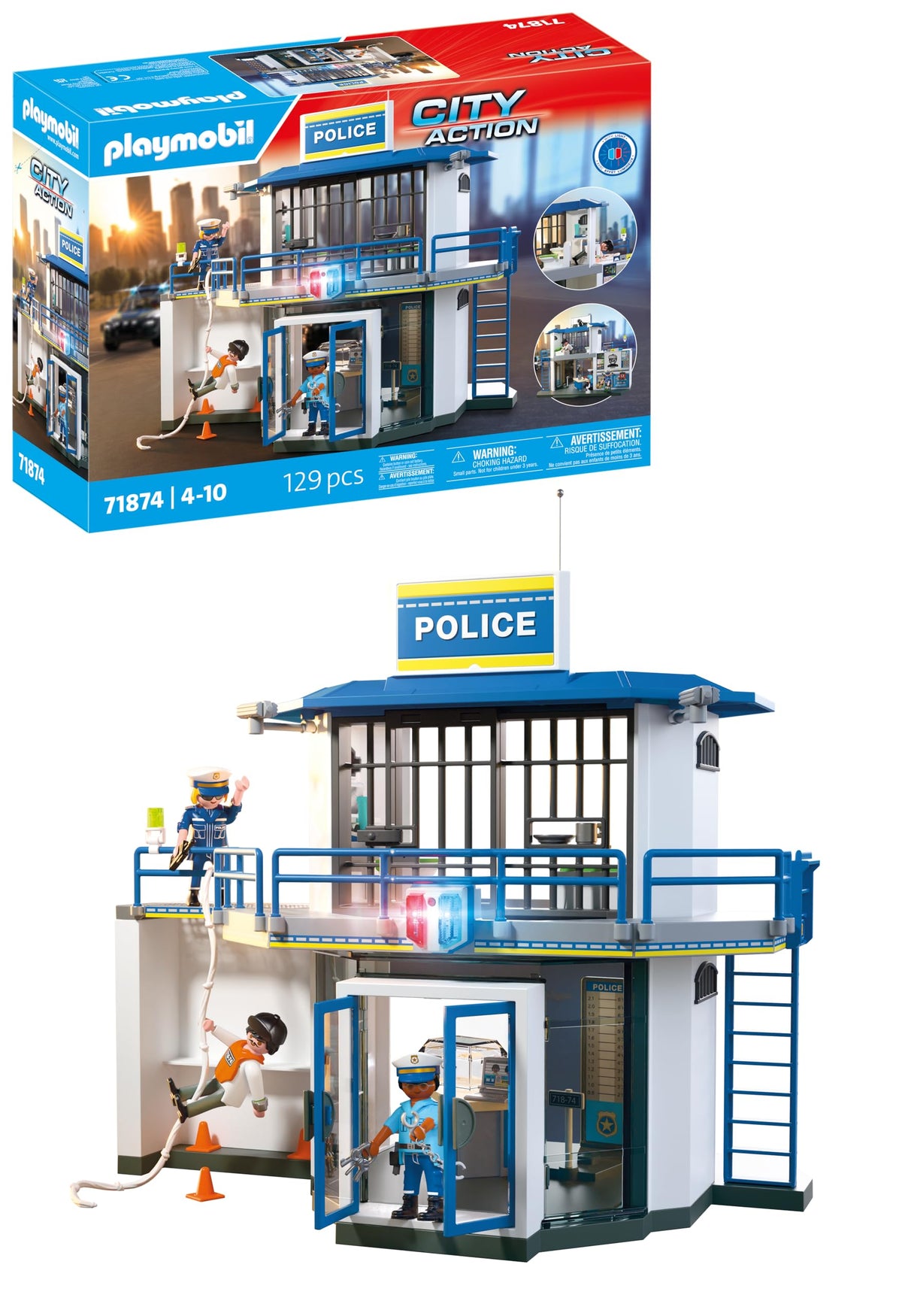 PLAYMOBIL | City Action | Police station with wanted room | Action-packed police toy | With lots of exciting details | Promotes creativity | For children aged 4 and over | 71874