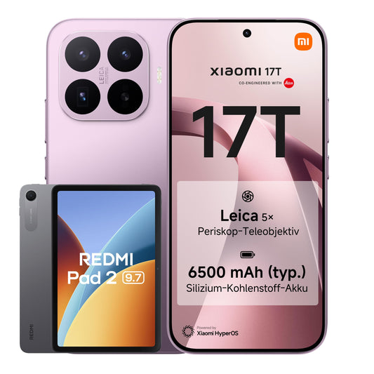 XIAOMI 17T 12+256G Violet Bundle Redmi Pad 2 9.7 4+64GB Gray