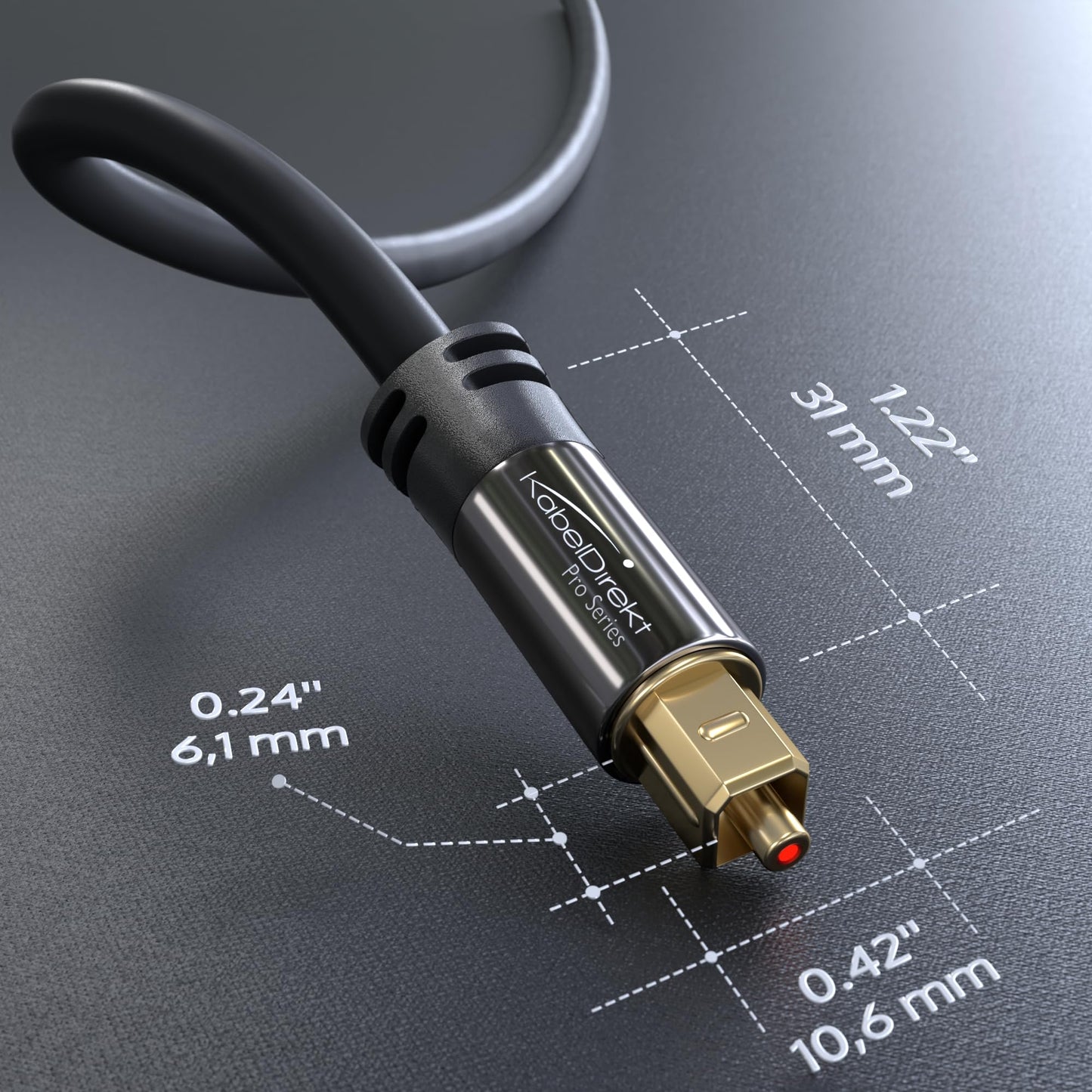 KabelDirekt - 5x TOSLINK cable, optical audio cable - 5m - fiber optic cable for soundbar (TOSLINK to TOSLINK, digital S/PDIF cable, stereo system/amplifier, home cinema, Xbox One/PS4) - 1562
