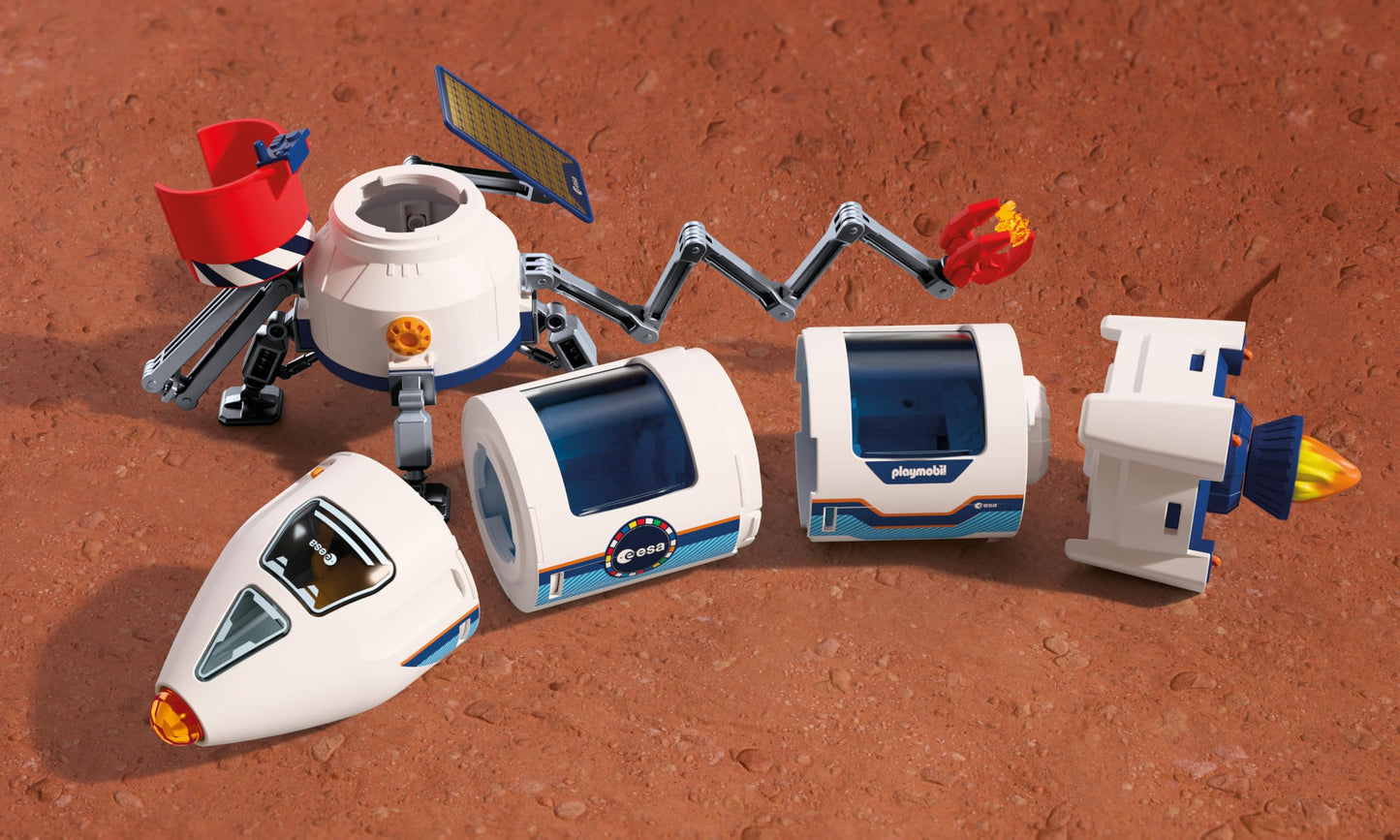 PLAYMOBIL Space ESA Mars research rocket | Modular rocket with launch pad and 2 astronauts | High quality space toy set | For children aged 4 and over | 72011