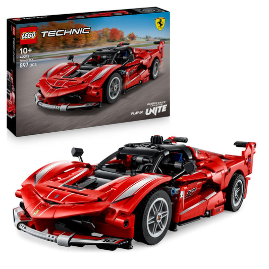 LEGO Technic Ferrari FXX K racing car toy - car model to build and display with V12 engine and movable pistons - motorsport gift for boys aged 10 and over - 42212