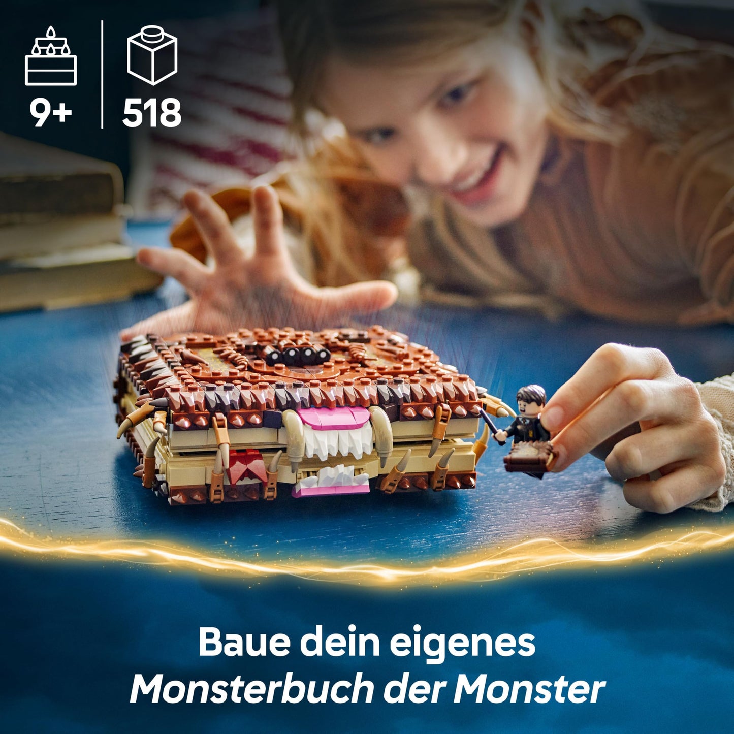 LEGO Harry Potter Biting Monster Book of Monsters - Interactive Toy with Pull-Back Motor and Biting Mouth - with Neville Longbottom Mini Figure - Gift for Kids, Harry Potter Fans - 76449