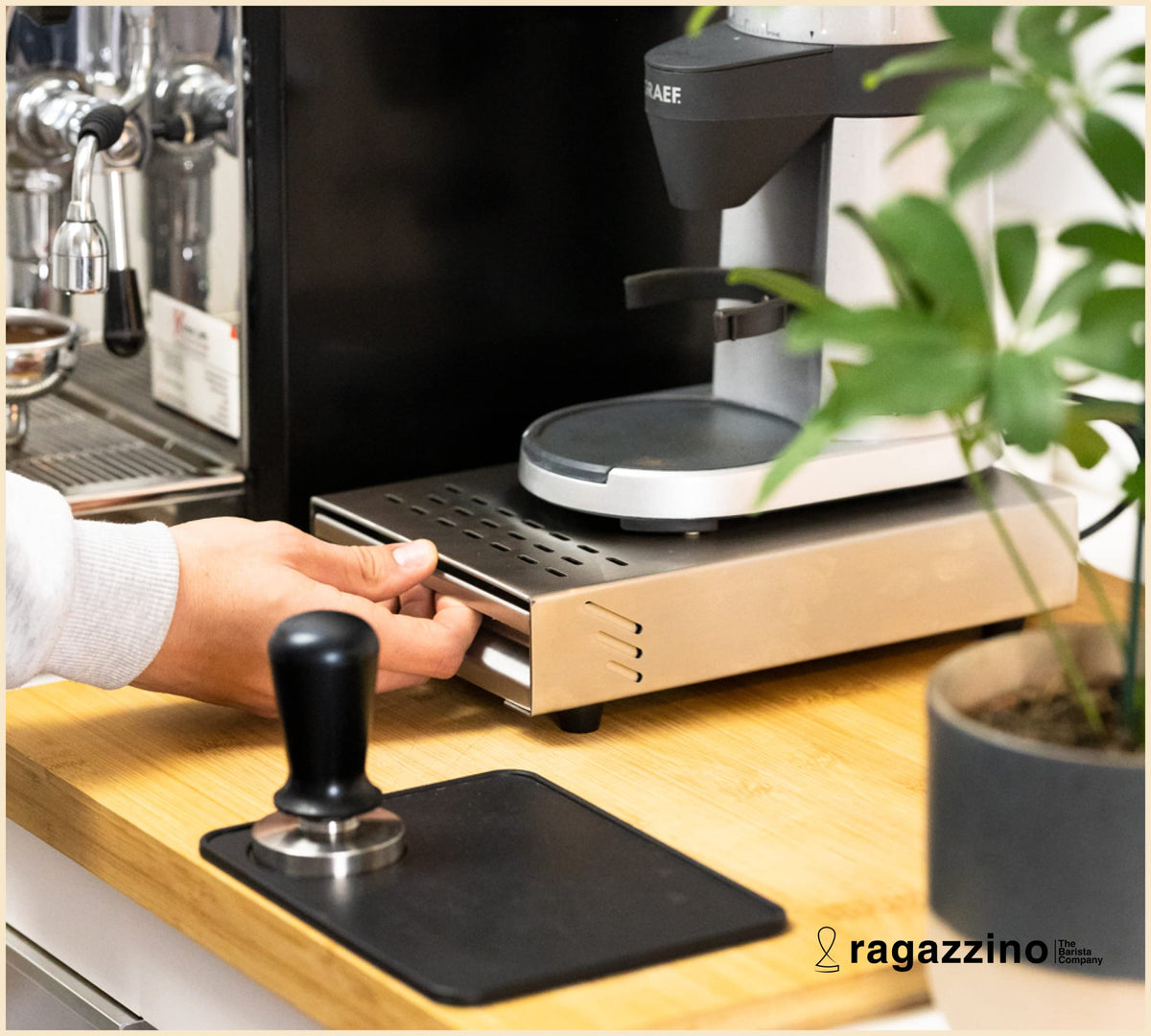 ragazzino stainless steel tapping container | 280x180x64mm - B09NL8L136