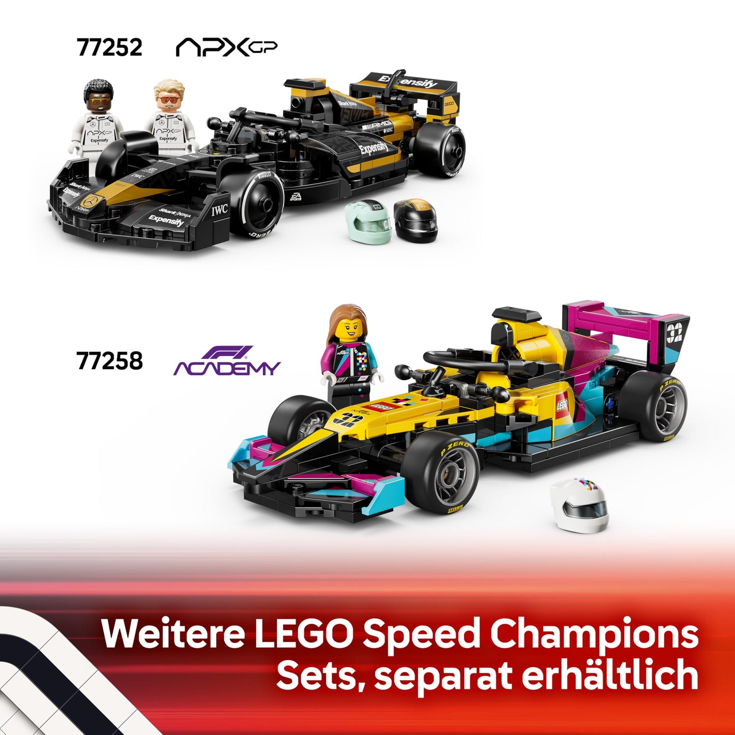 LEGO Speed Champions Audi Revolut F1 Team R26 racing car toy - model building set with collectible racing driver minifigure - birthday gift for boys aged 10 and over & young motorsport fans - 77259