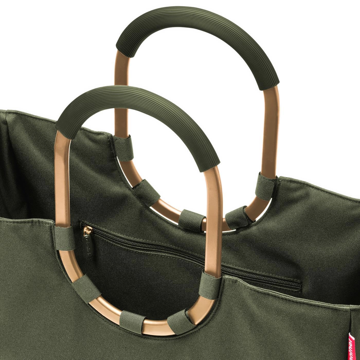 reisenthel loopshopper L forest gold – sturdy bag with practical compartments made from recycled PET bottles – charming and water-repellent design - OR5054
