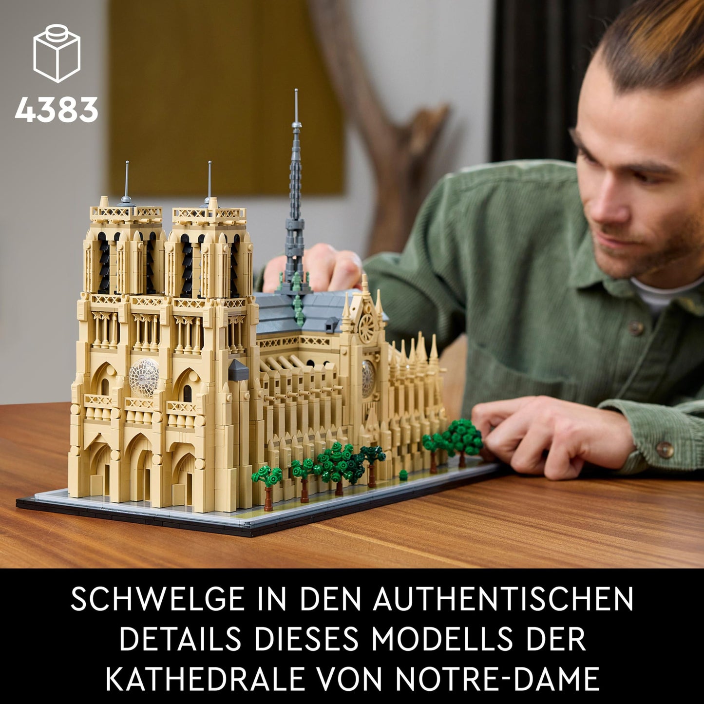 LEGO Architecture Notre-Dame de Paris, adult collectible, souvenir from France, gift for women, men, globetrotters and all history enthusiasts, architectural model building 21061