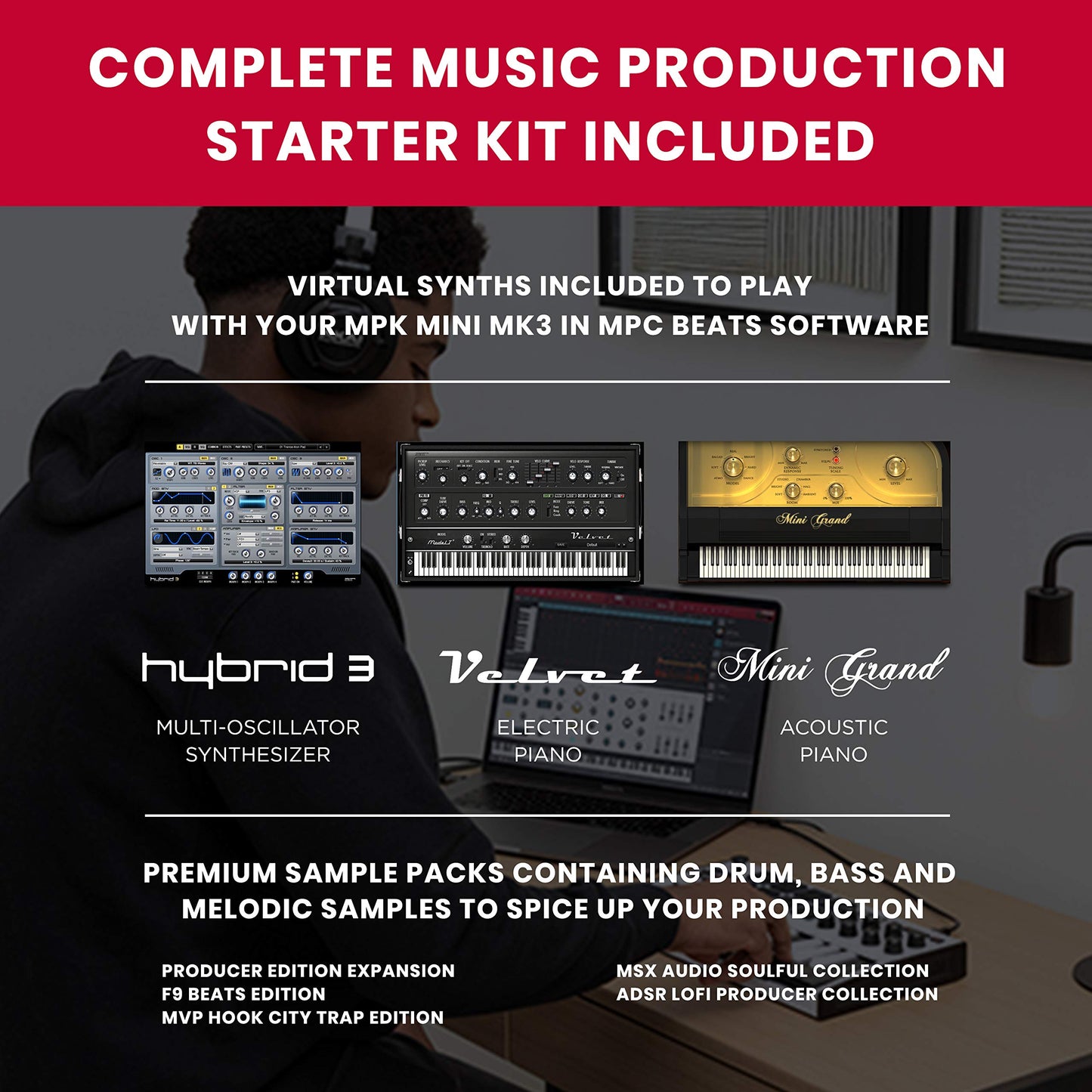 AKAI Professional Midi Controller + Sustain Pedal Bundle