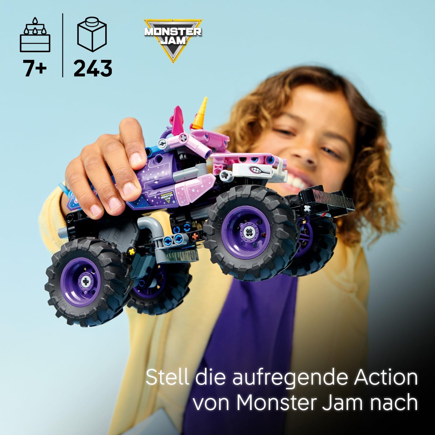 LEGO Technic Monster Jam Sparkle Smash with pull-back motor - Technic monster truck & unicorn monster truck toy - creative gift for children, girls and boys aged 7 and up - 42220