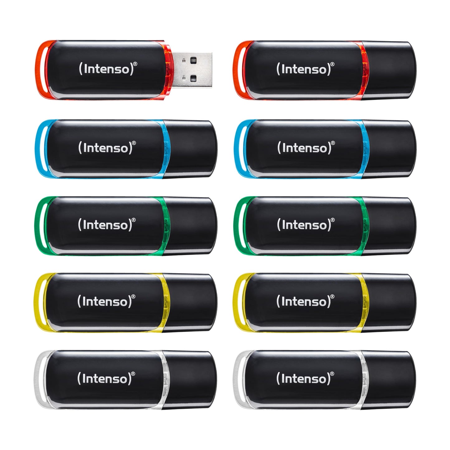 Intenso USB Stick Business Line Multipack 8GB Set of 10 - USB 2.0 High Speed USB-A Flash Drive - up to 28 MB/s - compatible with Windows & Mac - 3511561