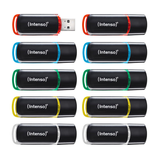 Intenso USB Stick Business Line Multipack 8GB Set of 10 - USB 2.0 High Speed USB-A Flash Drive - up to 28 MB/s - compatible with Windows & Mac - 3511561
