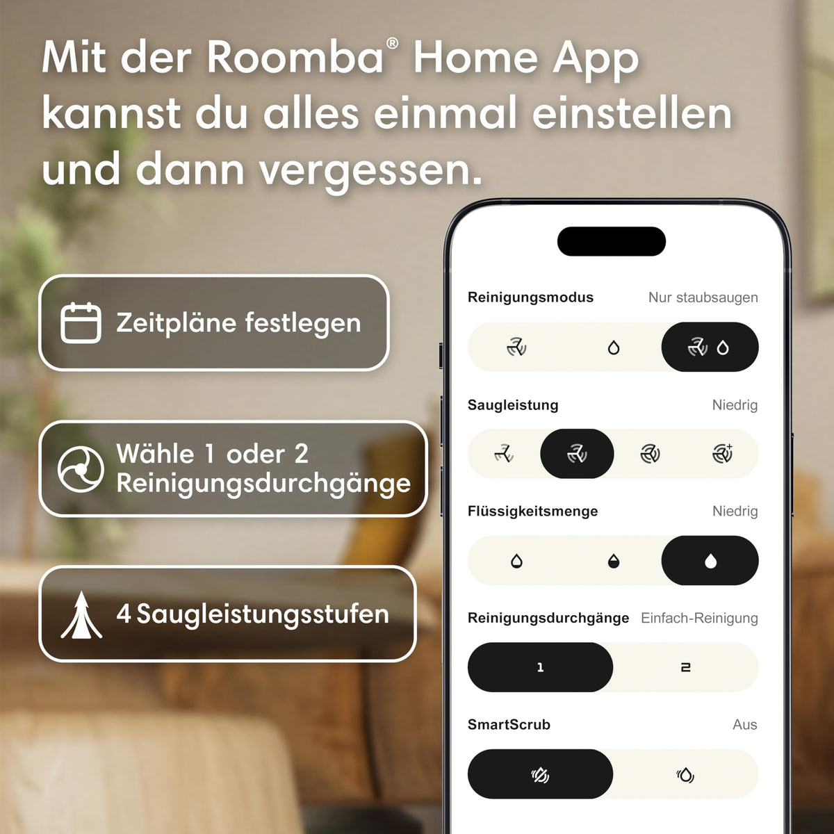 iRobot Roomba® 115 Combo Robot aspirator și mop, putere de aspirație de 15k Pa, perii și pad de ștergere incluse, navigare cu Clearview™ LiDAR, Negru - Y414040