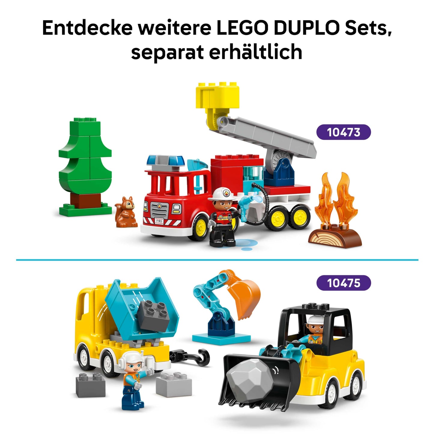 LEGO DUPLO Blue Police Motorcycle - educational toy to promote motor skills for toddlers - including motorcycle, police figure and traffic light - gift for boys and girls aged 2 and over - 10471