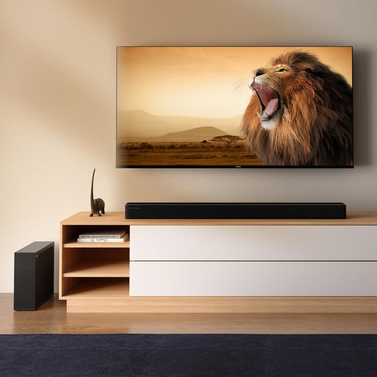 HS2100, 2.1 Channel Soundbar, 240W max Audio Power, Dolby Audio, DTS Virtual:X, Ultra-Slim Wireless Subwoofer, TV Mode, EzPlay - Hisense