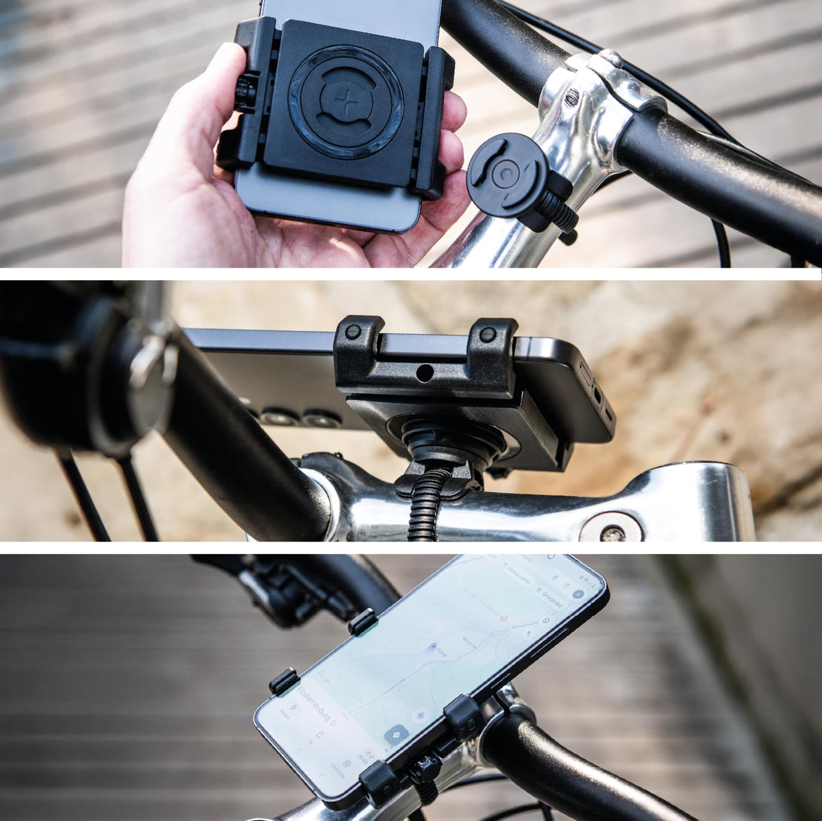 SP CONNECT Bike Phone Mount | SPC+ | Universal Phone Holder for Bicycle Handlebars | Motorcycle Phone Mounts for all Smartphones like iPhone Samsung | Mountain Bike Road Bike Phone Holder - 53906