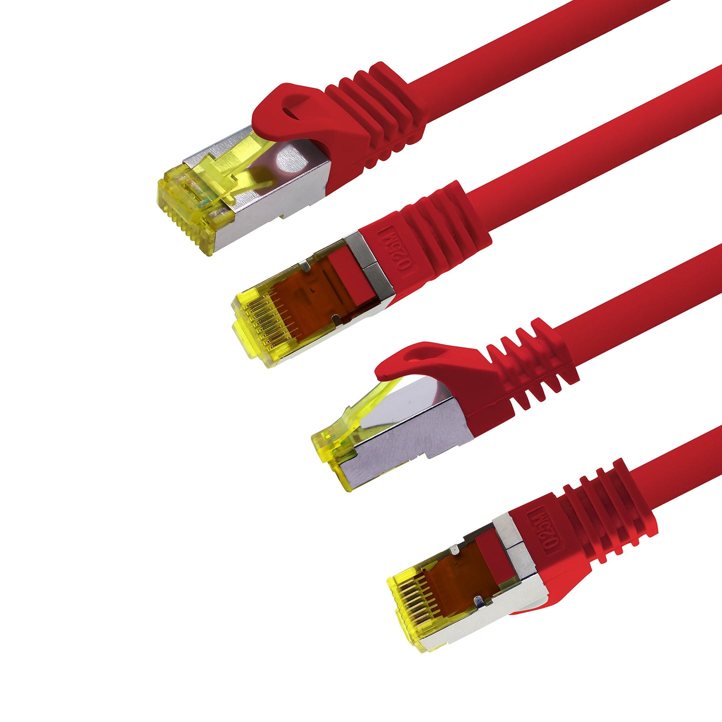1aTTack.de Cat.7 network cable 7.5 m red pack of 5 Cat7 Ethernet cable network LAN cable raw cable 10 Gb s SFTP PIMF LSZH set patch cable with Rj 45 plug Cat.6a - 4251073616292