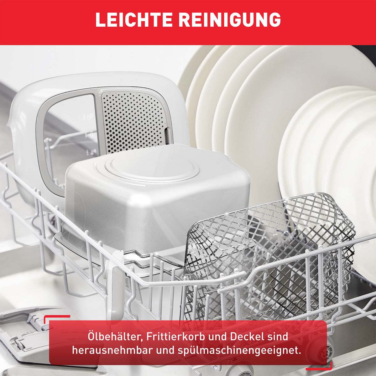 Tefal Super Uno Access Fryer, capacity 2.2 L, dishwasher-safe parts, odor filter, removable container, white/grey, FR3100