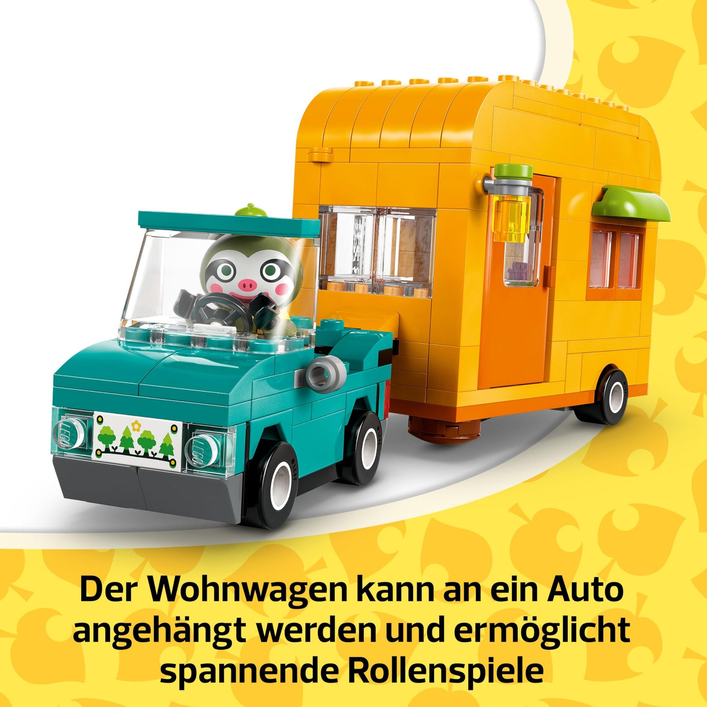 LEGO Animal Crossing Gerd's caravan & gardening, building set for role play, toy car for children, gift for girls and boys aged 7 and up, video game toy with animal figures 77054