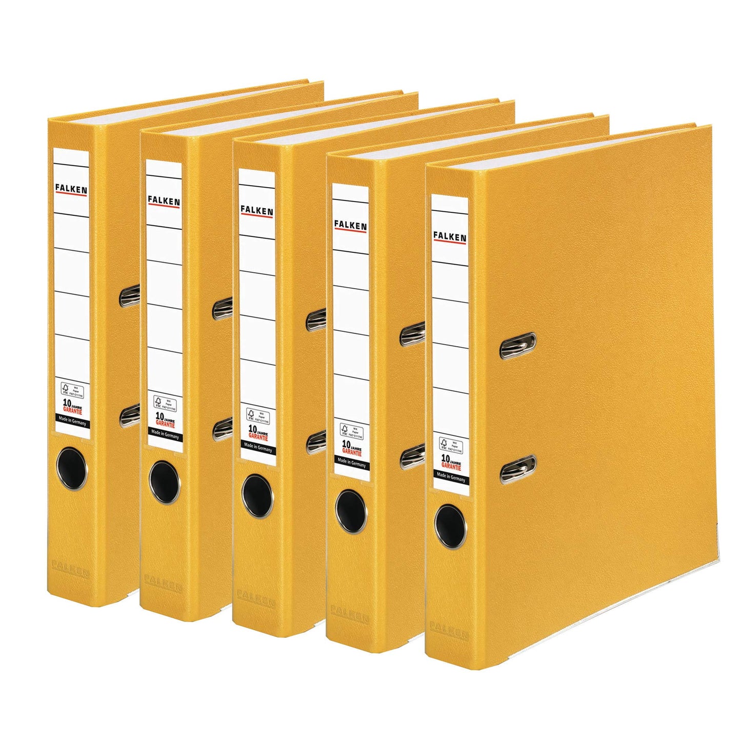 FALKEN 5x PP-Color plastic folder 5 cm narrow DIN A4 yellow - 15047940
