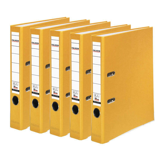 FALKEN 5x PP-Color plastic folder 5 cm narrow DIN A4 yellow - 15047940