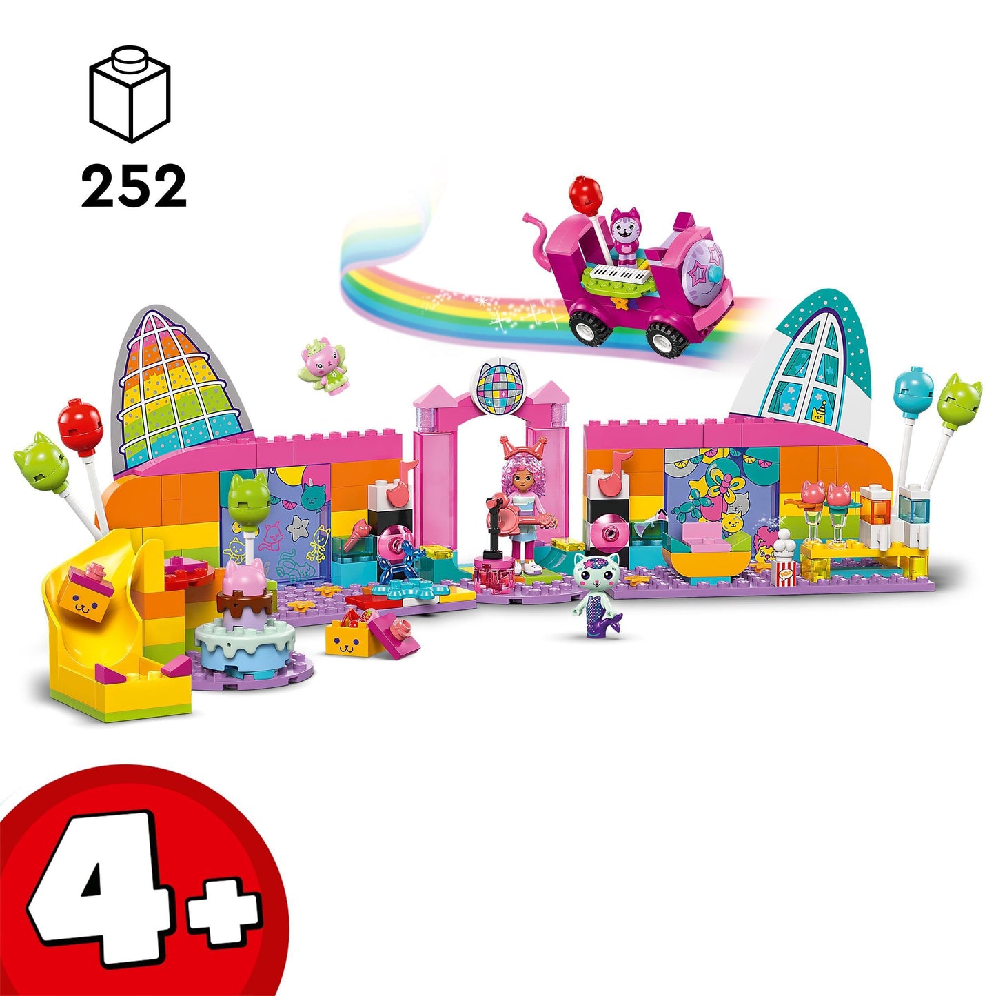 LEGO Gabby's Dollhouse Gabby's Party Room Disco Playset for Kids, DJ Entertainment Toy with Slide, Animal Figures and Accessories, Creative Role Play Gift for 4 Plus Year Old Girls & Boys 10797