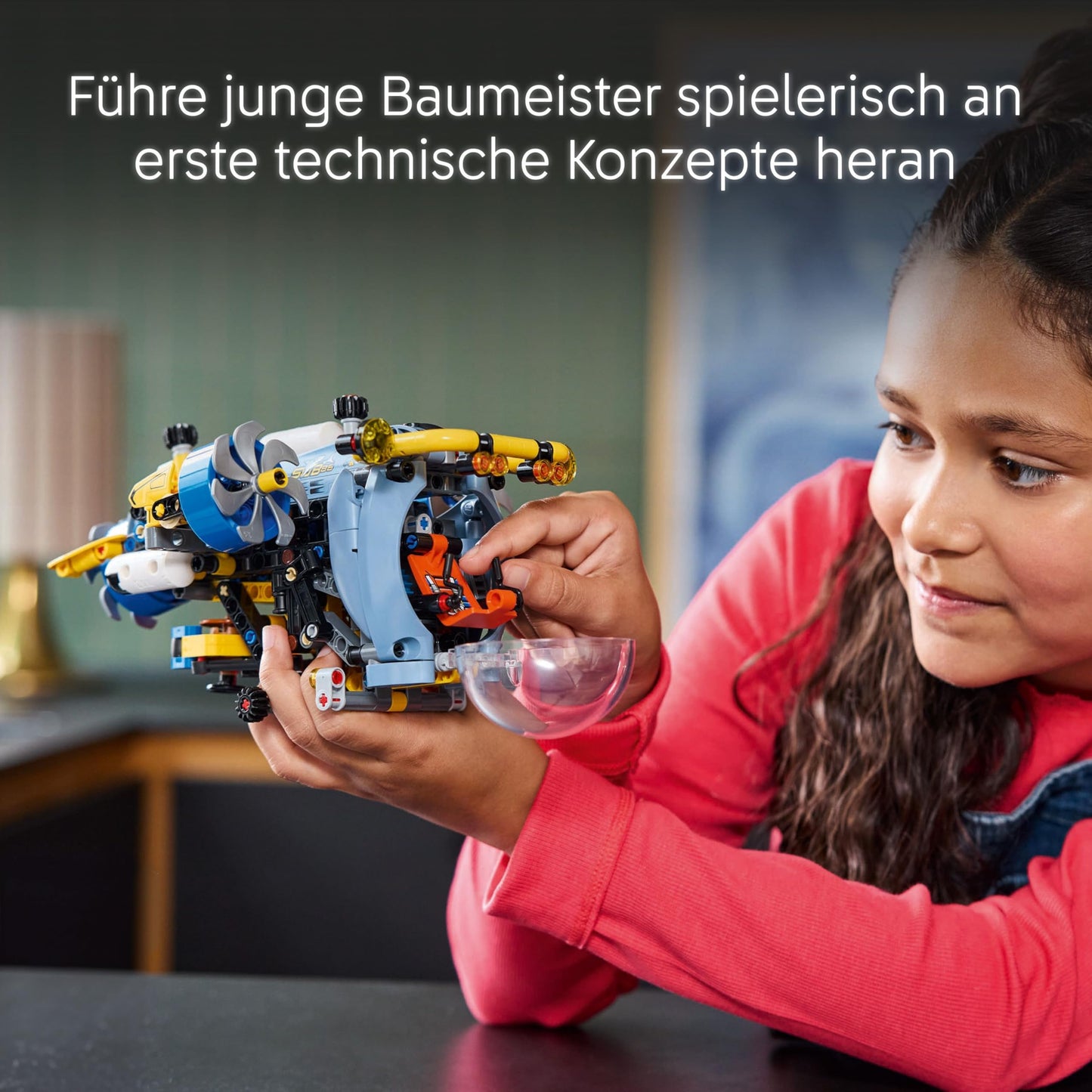 LEGO Technic deep sea explorer submarine toy, building toy for children, boys and girls aged 9 and up, creative birthday gift ideas, buildable vehicle, with rotating propellers 42201