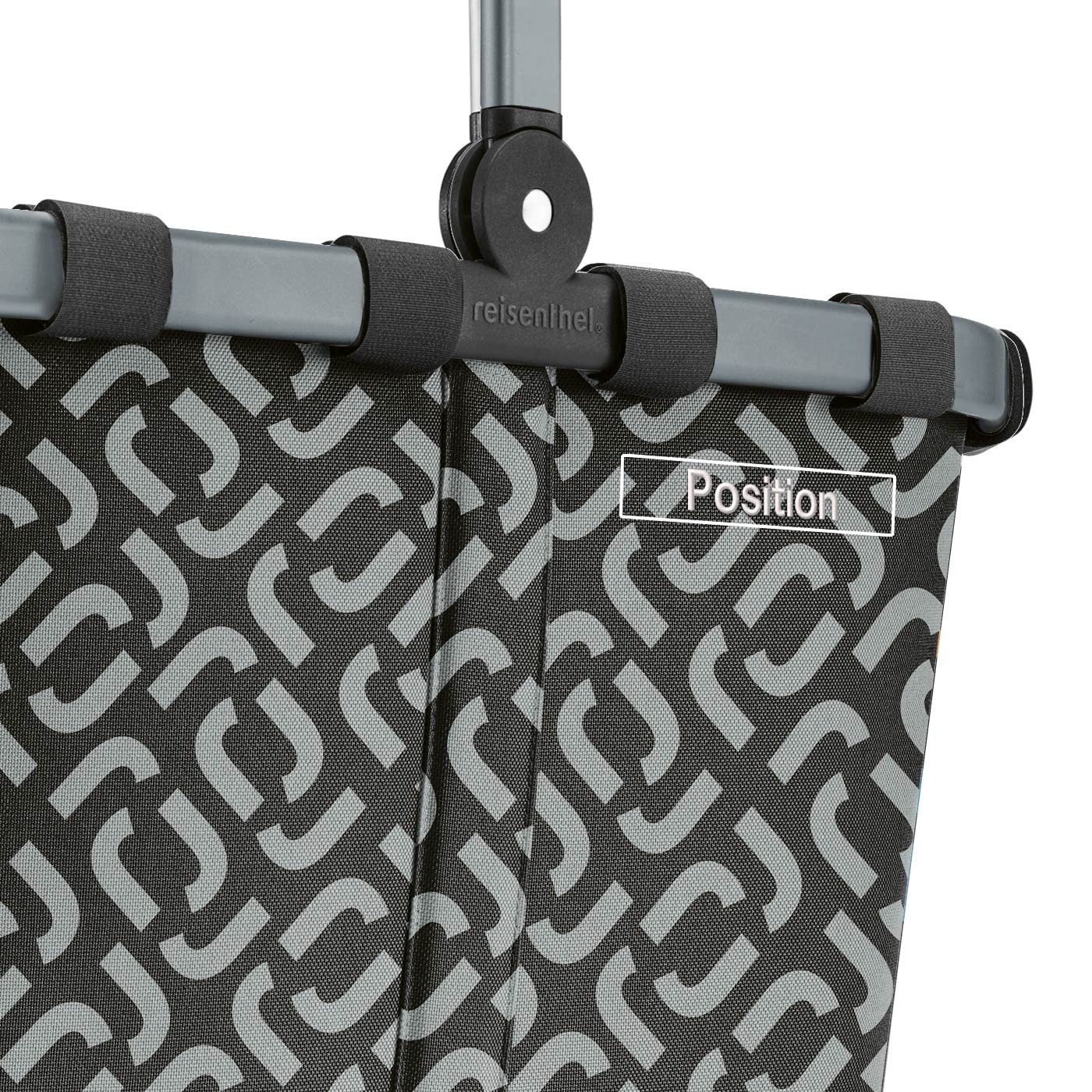 reisenthel carrybag in signature black – sturdy shopping basket with lots of storage space and practical inner pocket – elegant and water-repellent design - BK7054