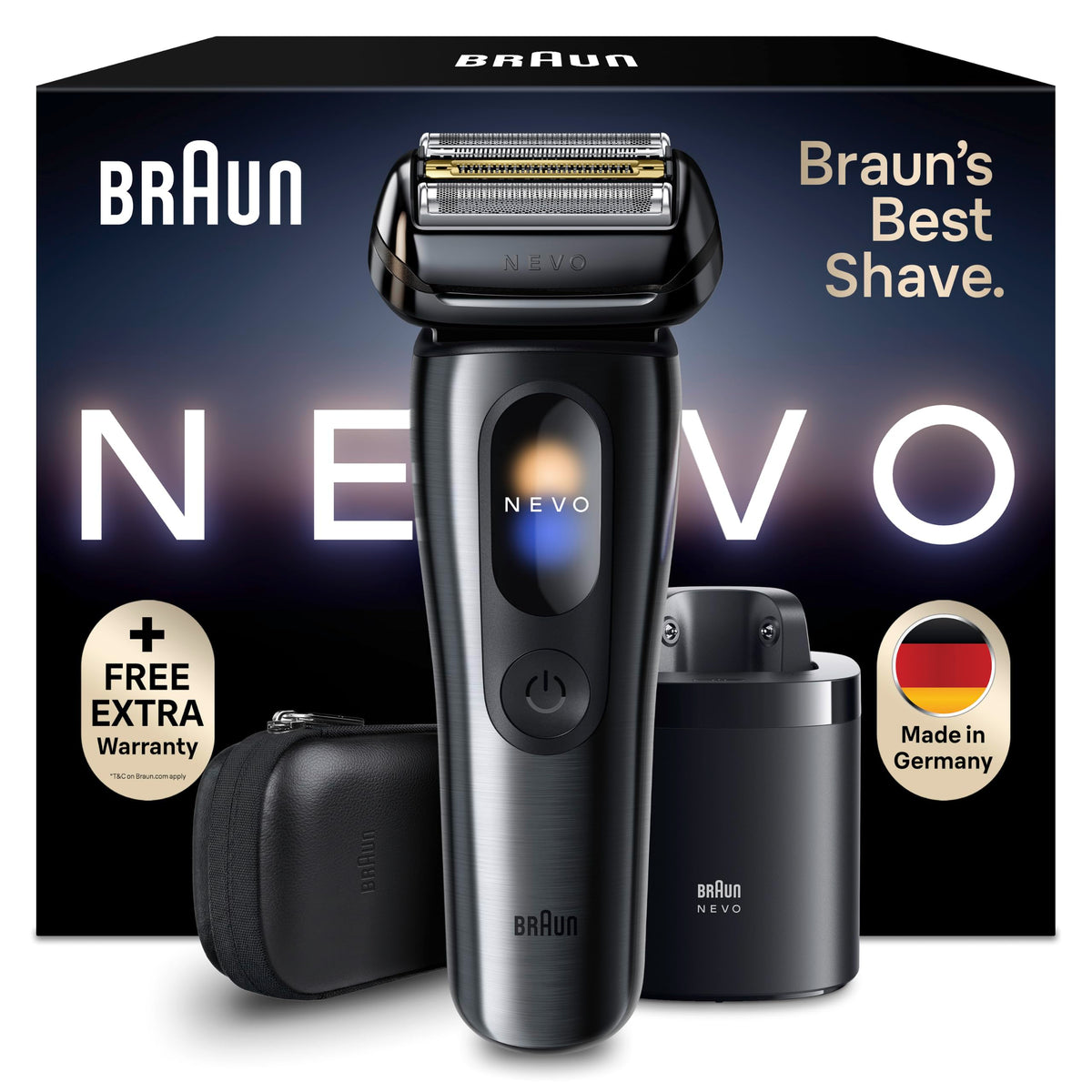 Braun NEVO Electric Shaver for Men, NEVO15115C, Black