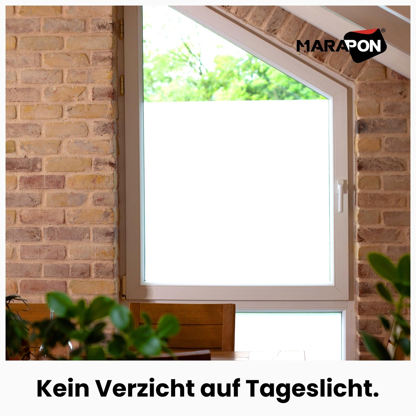 MARAPON window film opaque in white 0.30x20 m statically adhesive frosted glass film privacy film window opaque from the outside for privacy frosted glass film self-adhesive window and UV protection - M3020W-WS