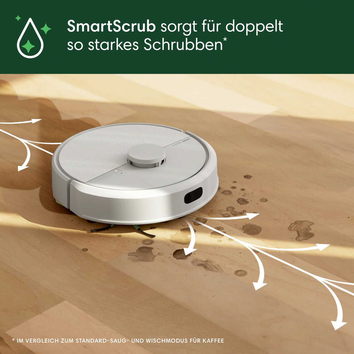 iRobot Roomba 105 Combo - Vacuuming + Mopping - Clearview LiDAR - 7000Pa - 120 mins - SmartScrub - Avoids Obstacles - Cleaning Zones - Recharge and Resume - App - White - Y311