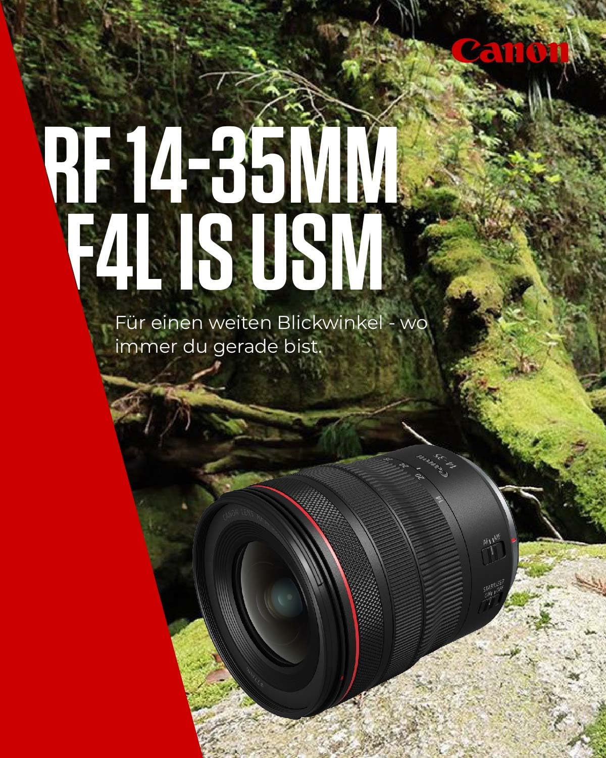 Canon RF Obiectiv 14-35mm F4L IS USM – Zoom ultra-angular cu stabilizator de imagine cu 5 trepte pentru peisaje și arhitectură | Compatibil cu sistemul EOS R - 4857C005AA