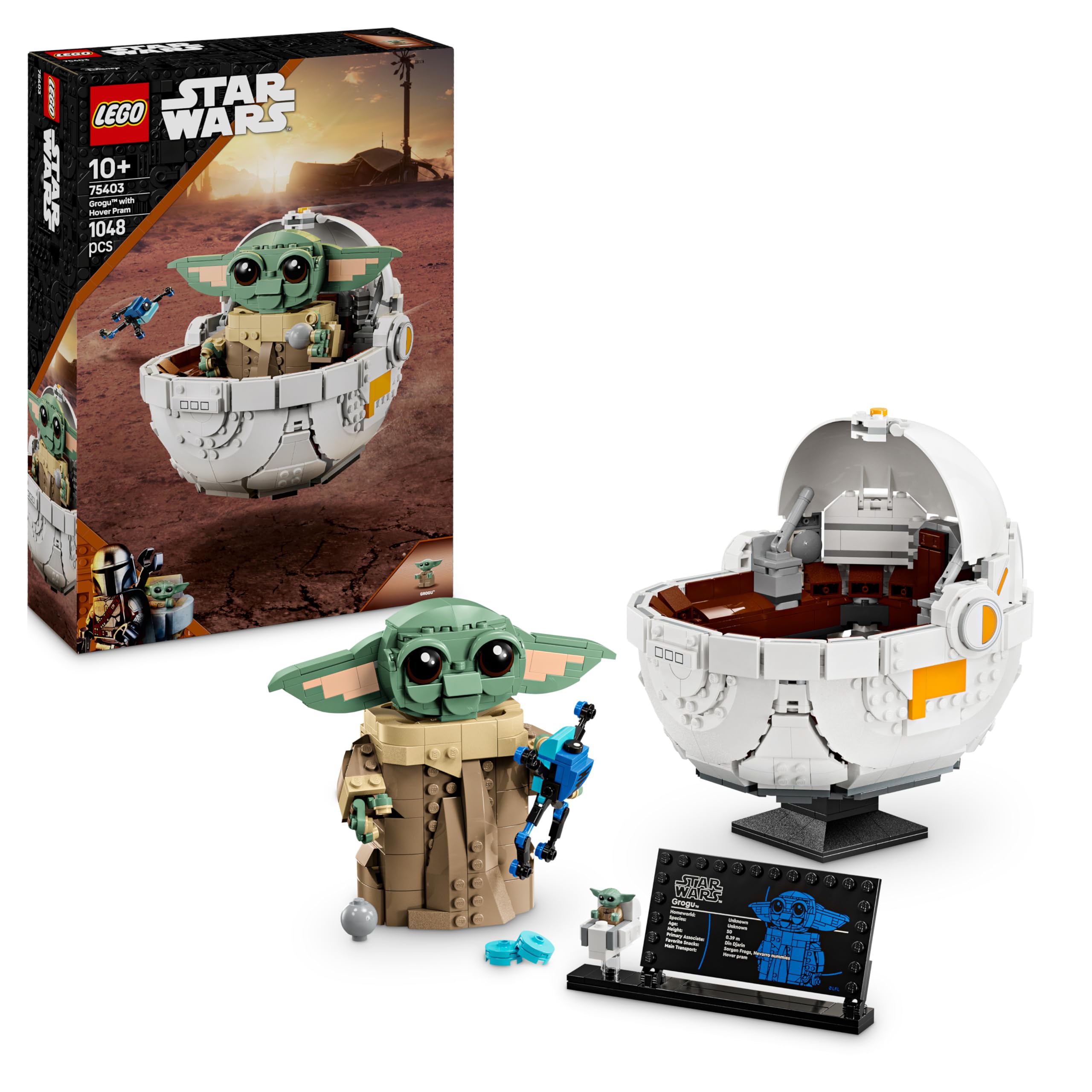 LEGO Star Wars 75403 Grogu in his repulsor cradle from The Mandalorian - collectible minifigure - model for building, playing and displaying - home decoration - gift for boys and girls aged 10 and over