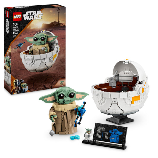LEGO Star Wars 75403 Grogu in his repulsor cradle from The Mandalorian - collectible minifigure - model for building, playing and displaying - home decoration - gift for boys and girls aged 10 and over