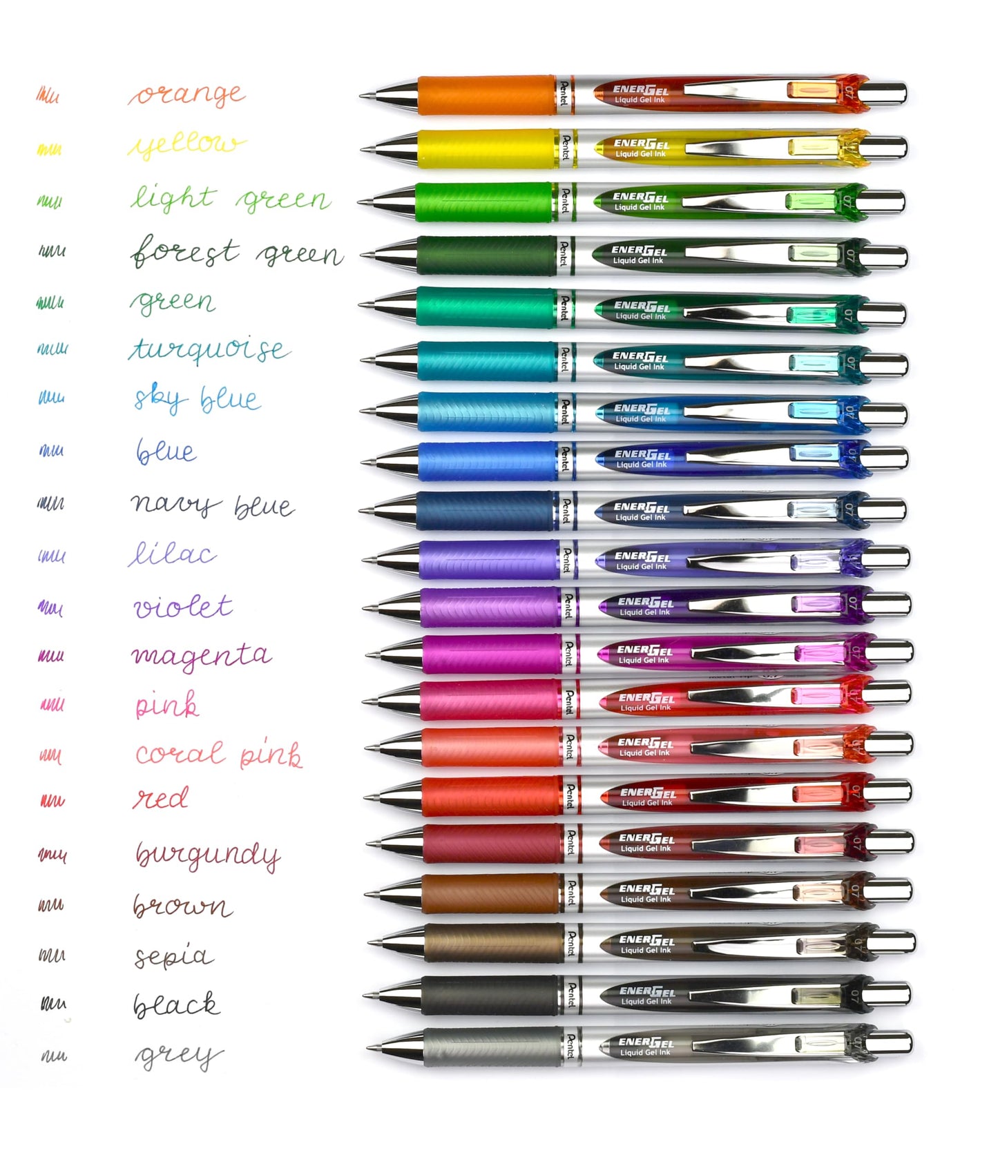 Pentel EnerGel XM BL77 gel pen with push mechanism, blue (pack of 12) - BL77-CO