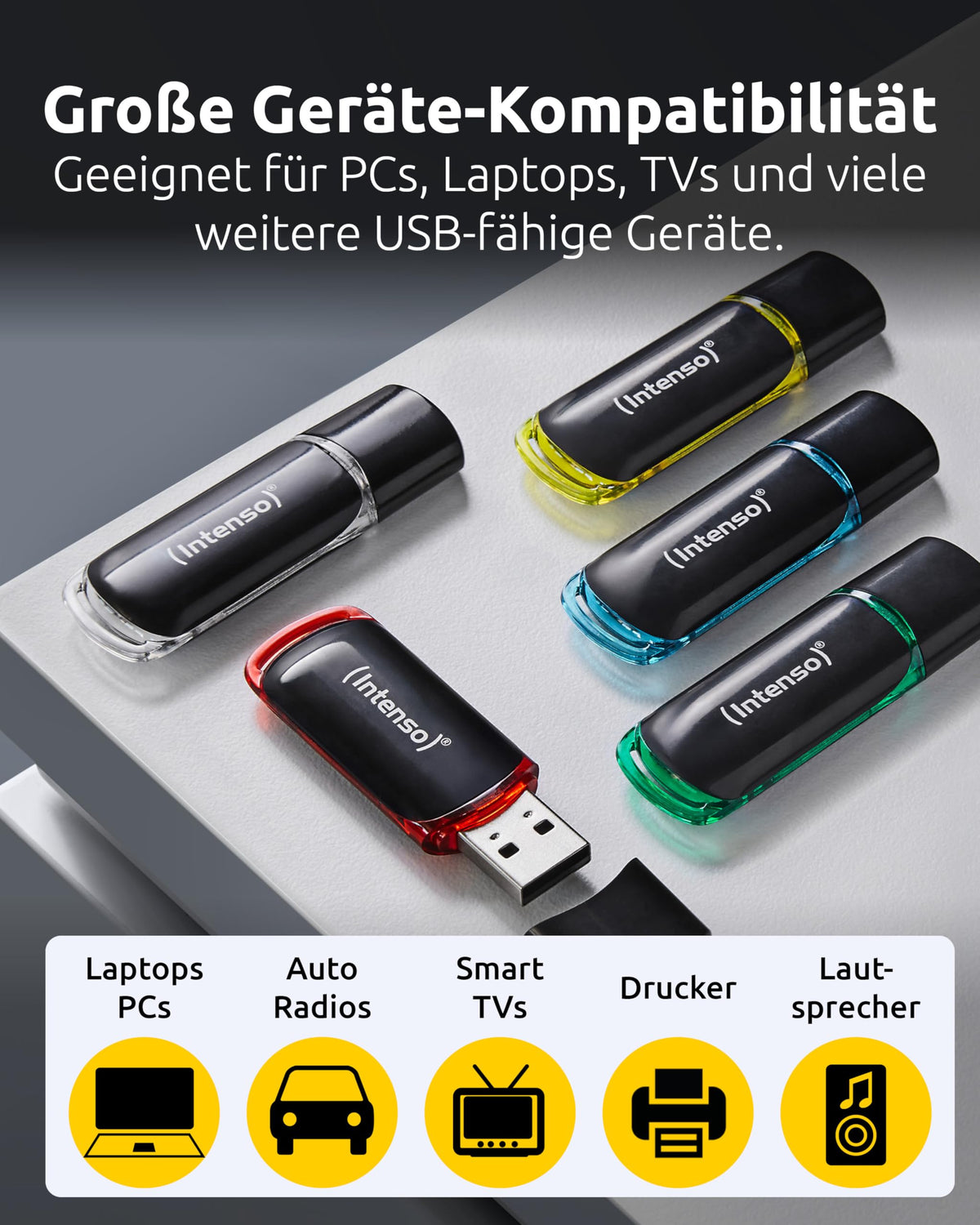 Intenso USB Stick Business Line Multipack 16GB 5-Pack – USB 2.0 High Speed USB-A Flash Drive – up to 28 MB/s – compatible with Windows & Mac - 3511575