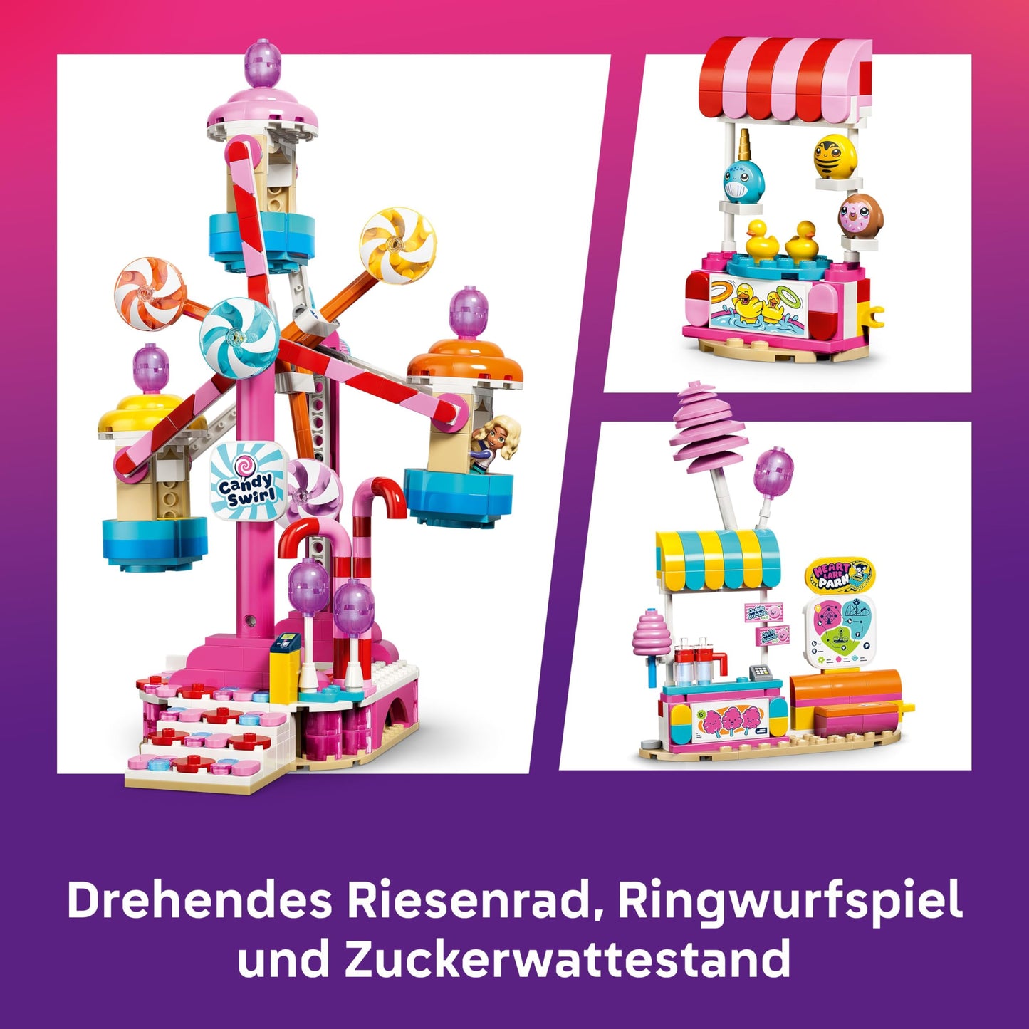 LEGO Friends Cupcake Ferris Wheel - Interactive playset with fairground games, 3 minifigures & accessories - Children's room decoration - Gift idea for girls aged 7 and up - 42700
