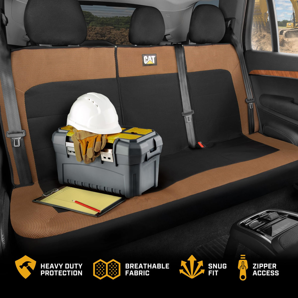 CAT MeshFlex husă pentru bancheta din spate pentru SUV-uri și pickups de dimensiuni medii - Protecție durabilă pentru bancheta din spate împărțită 60/40, husă pentru bancheta din spate, accesorii interioare auto, Non - CASC2281
