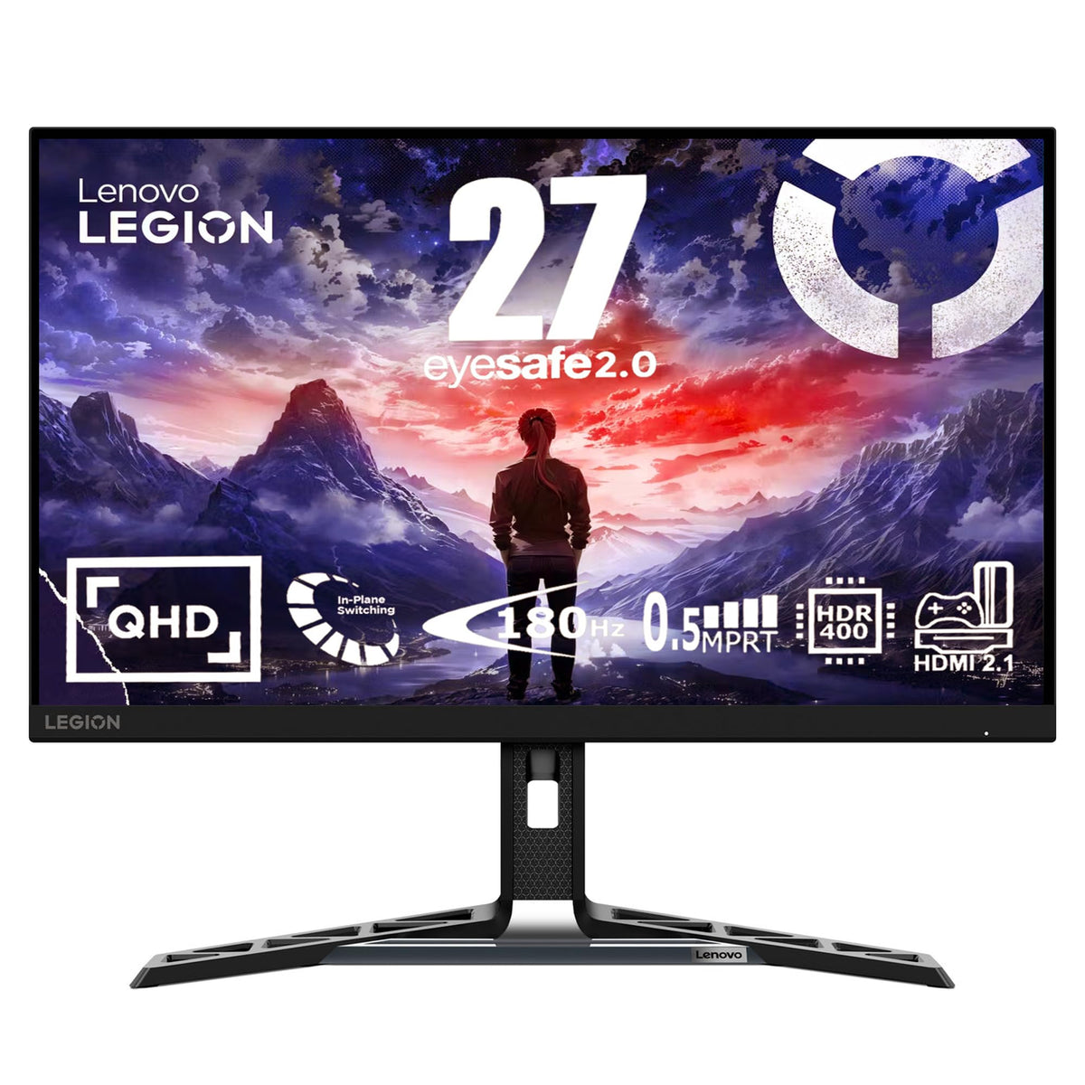 Lenovo Legion R27qe | 27" QHD Gaming Monitor | 2560x1440 | 180Hz | 450 nits | 0.5ms Response Time | HDMI | DisplayPort | AMD FreeSync | Black - 67C5GAC1EU