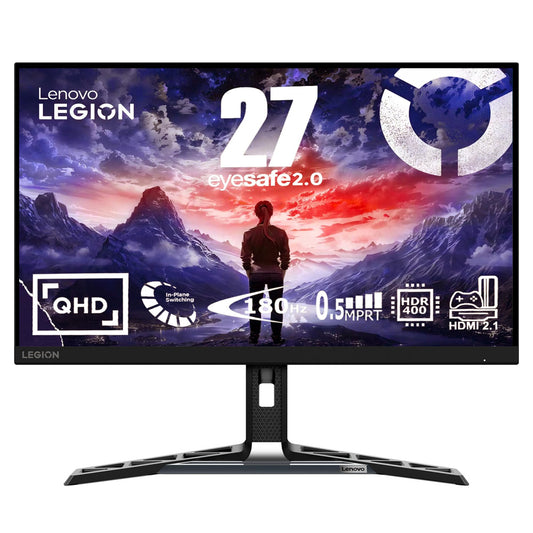 Lenovo Legion R27qe | 27" QHD Gaming Monitor | 2560x1440 | 180Hz | 450 nits | 0.5ms Response Time | HDMI | DisplayPort | AMD FreeSync | Black - 67C5GAC1EU