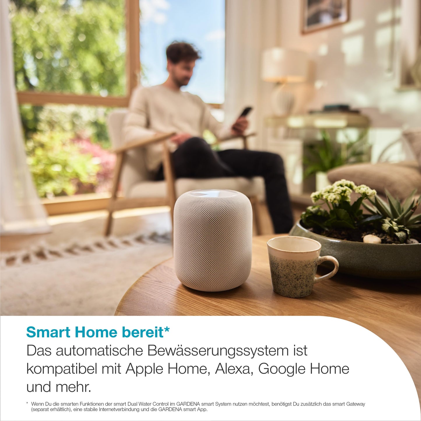 Gardena smart Dual Water Control irrigation controller; smart: Data-controlled irrigation*, Smart Home Integration*, For two independent garden areas, High-quality valve technology (19034-20)