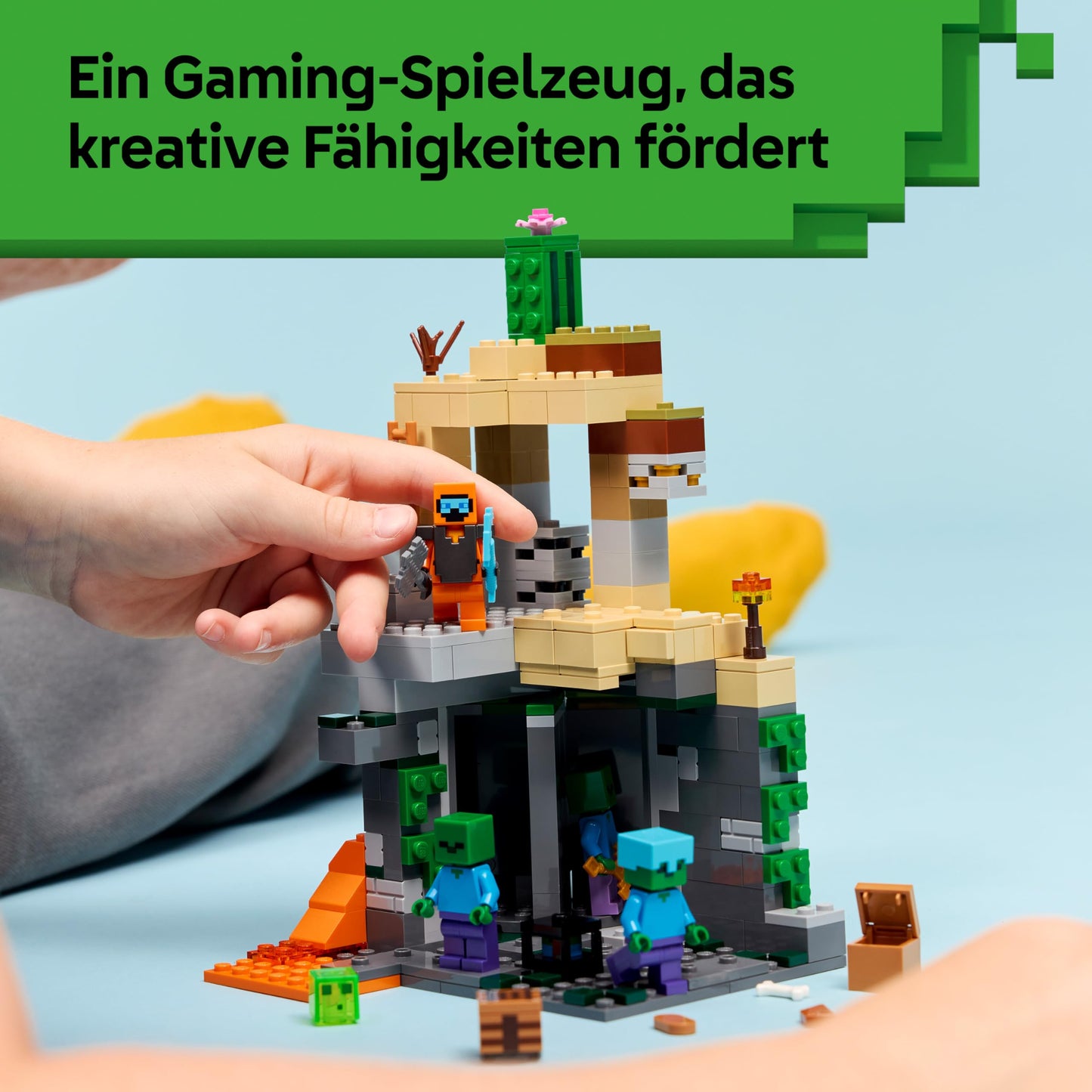 LEGO Minecraft Zombie Dungeon - building toy for role-playing games - Minecraft playset for boys and girls aged 8 and up with 3 zombies, a warrior and video game accessories - 21587