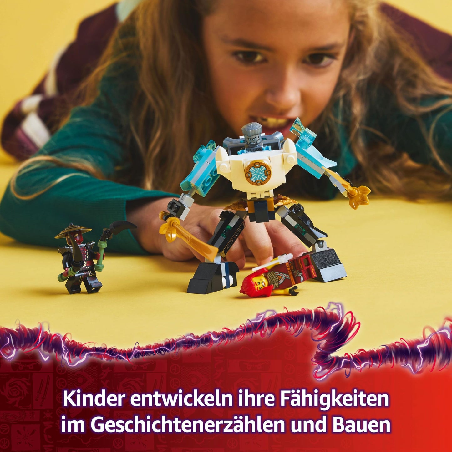 LEGO NINJAGO Zanes Action Mech - Ninja toy with 3 minifigures for role play - small building and play set for children - gift idea for boys and girls aged 6 and over 71827