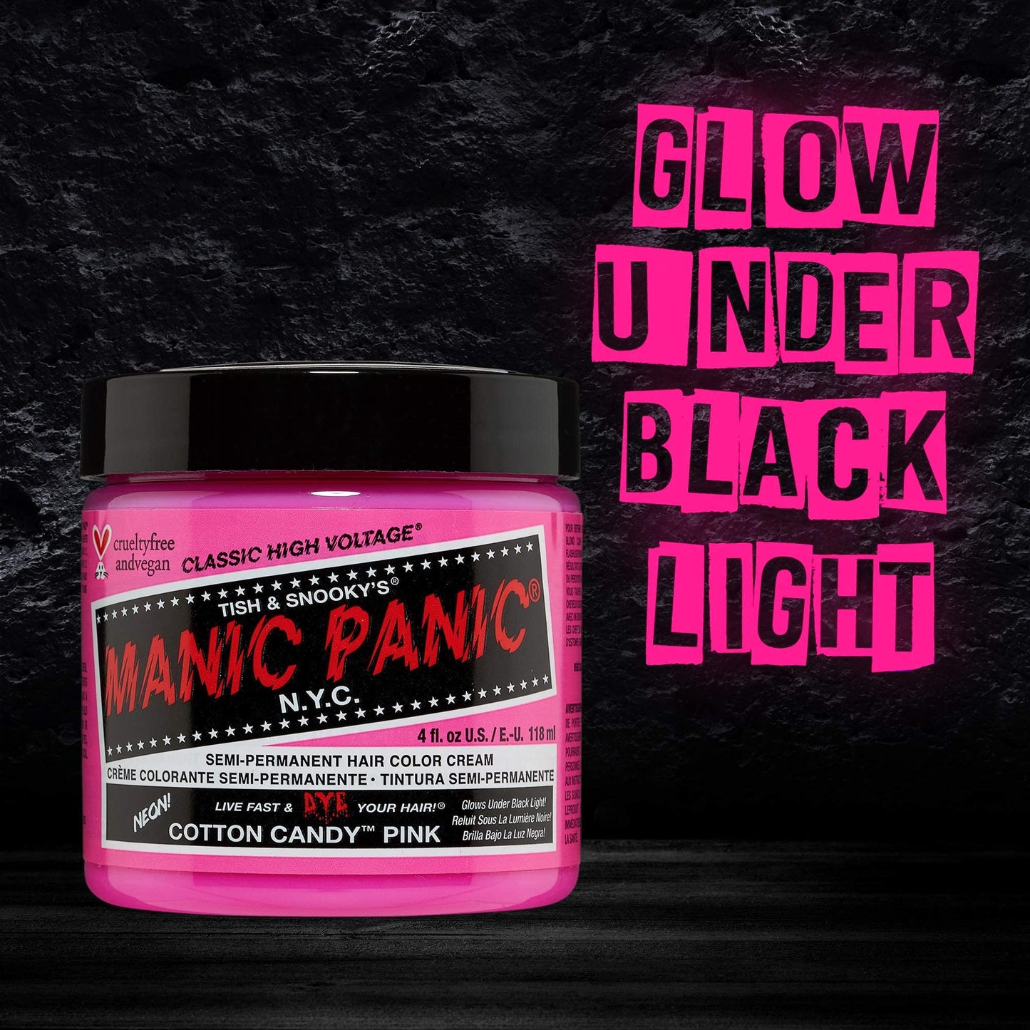Manic Panic Cotton Candy Classic Creme, pink semi-permanent hair color, 3 x 118 ml - MPNYC