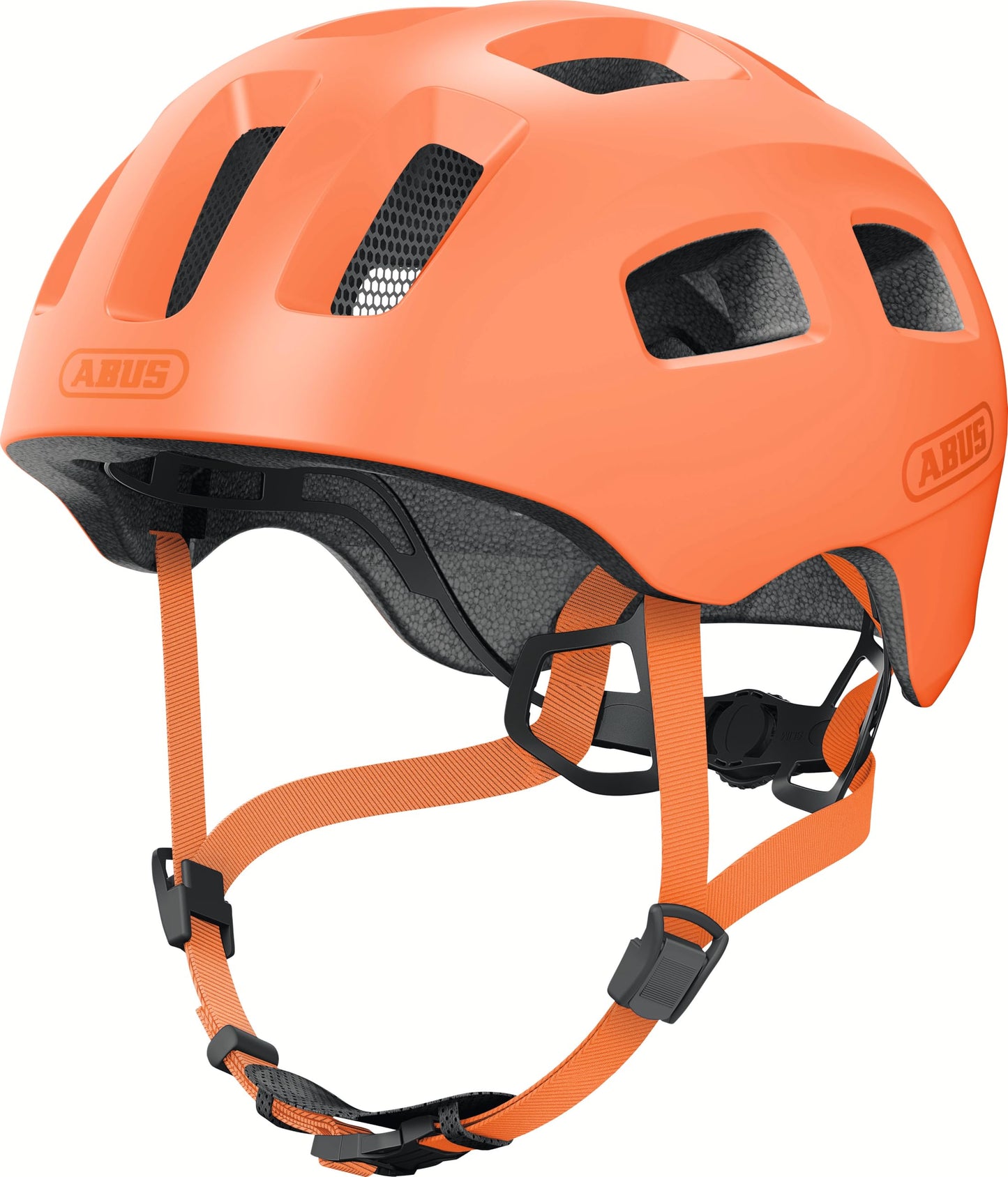 ABUS Youn-I 2.0 bicycle helmet - with light for children, teenagers and young adults - for girls and boys - mono orange, size S - 40157