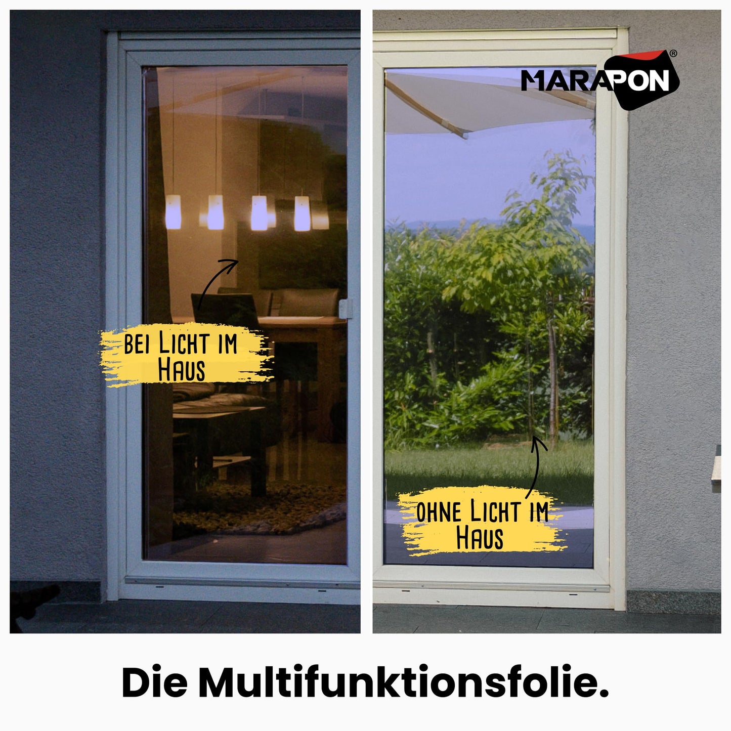 MARAPON mirror film window privacy screen blue 0.90 x 50 m window film opaque from the outside during the day sun protection film window inside UV protection static adhesive heat protection heat protection interior installation - M9050-MBL-WS