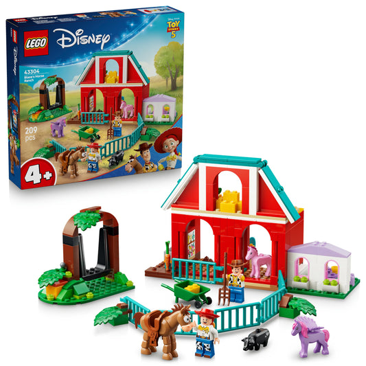 LEGO ǀ Disney and Pixar Toy Story 5 Blazes Horse Ranch Toy - Incl. Woody & Jessie Minifigures - 2 Horses, Pegasus & Pig Animal Figures - Gift for Girls, Boys from 4 Years & Fans - 43304