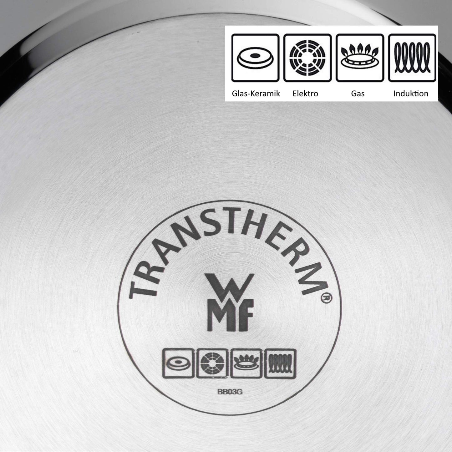 WMF Diadem Plus pot set induction 5-piece, cooking pot set with glass lid, Cromargan polished stainless steel, induction pot set uncoated - 0730356040