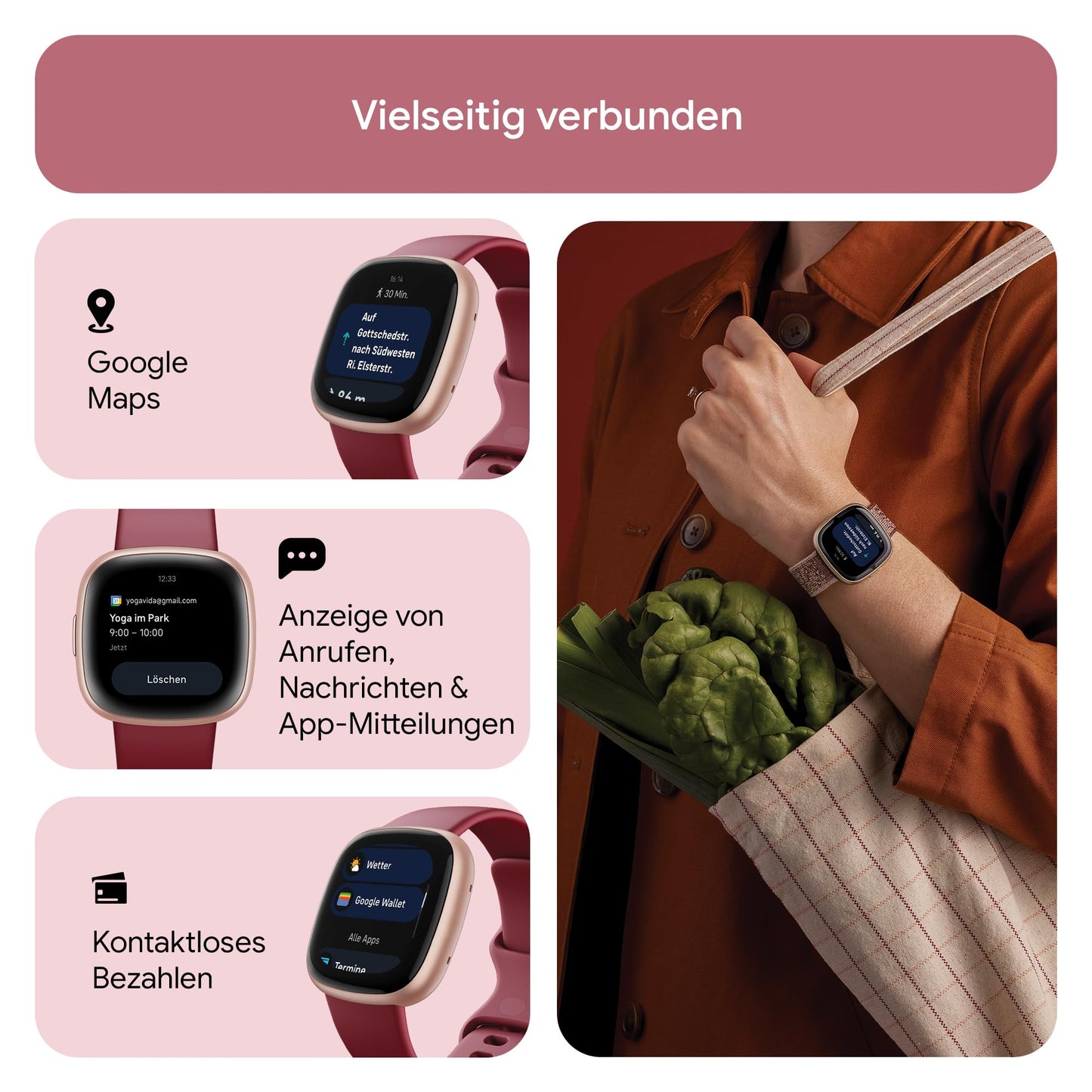 Google Fitbit Versa 4 Beet Juice